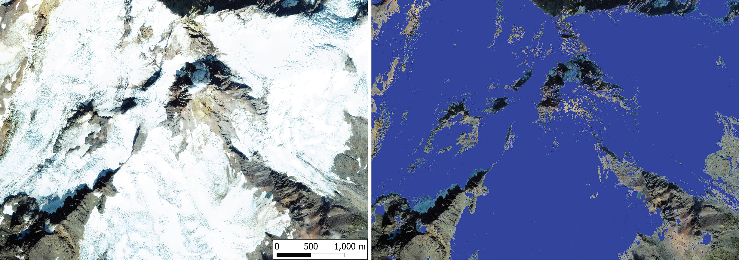 Example of snow cover detection